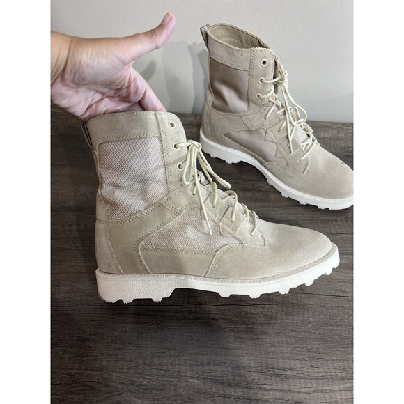 Sorel Caribou OTM Womens Boot 10 Ancient Fossil Chalk Waterproof Lace-Up Boots - Picture 2 of 15